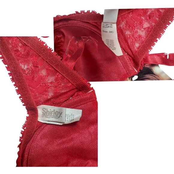Shirley of Hollywood Red Lace & sequin Bra – Size 34C (NWT) ❤️ - Picture 6 of 6